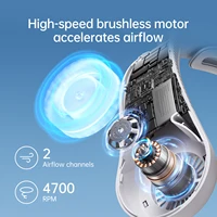 JISULIFE-Ventilateur de cou portable, mis à niveau, batterie 5000mAh, soutien de la présidence, réglage des vitesses à 5 vitesses, ventilateur mains libres portable extérieur 2