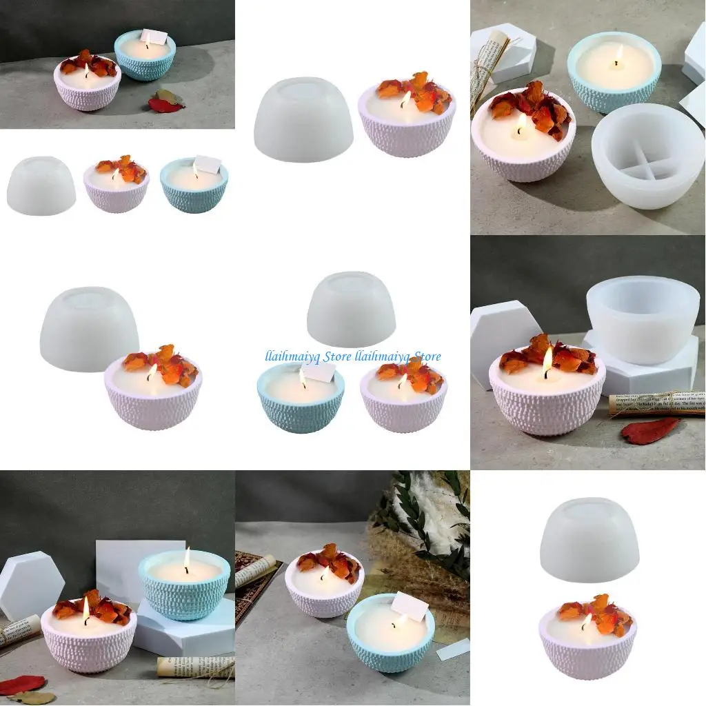 Molde recipiente silicona redondo elegante 573B, molde cuenco vela silicona creativo para macetero resina y