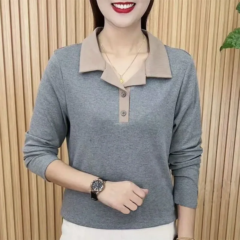 Camisetas com sensor de design, moda primavera e outono, ajuste fino e moda externa, camisa de fundo, novo top