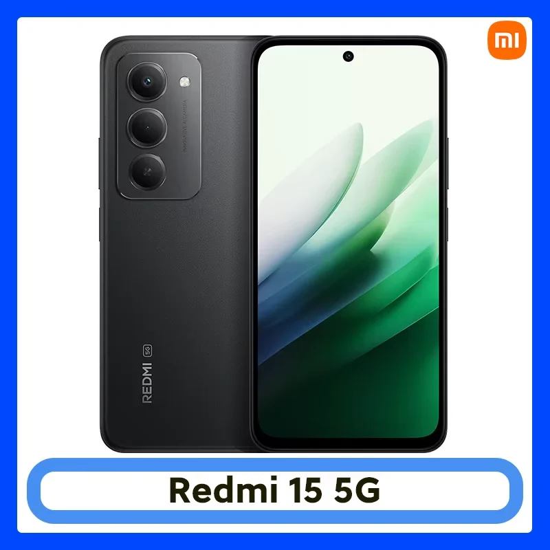 Versión global Redmi 15 5G 7000 mAh (típica) Batería de 33 W Snapdragon® 6s Gen 3 Smartphone Pantalla de 6,9" y 144 Hz Cámara con IA de 50 MP
