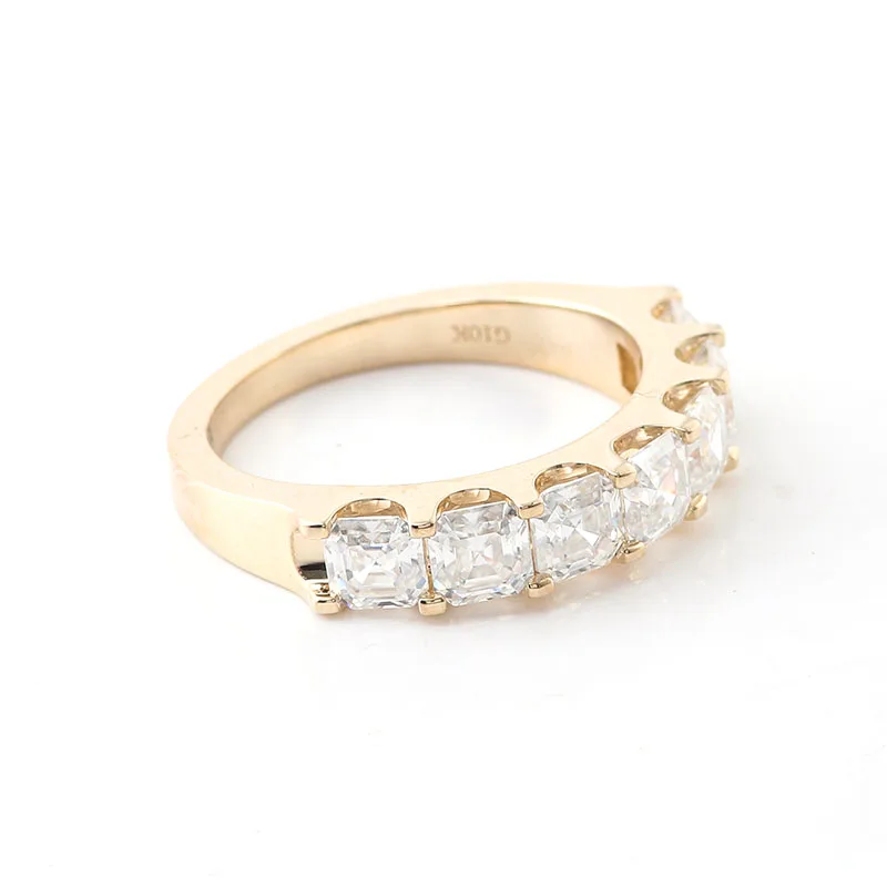 Provence 10K/14K/18K Moissanite Eternity Rings for Women Asscher Cut D Color Promise Rings Custom Jewelry With GRA Certificate