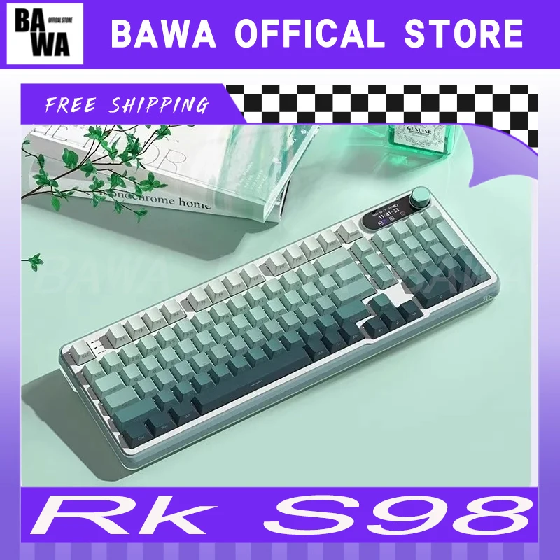 

Rk S98 Mechanical Keyboard 3mode Wireless Bluetooth Hot Swap Rgb Knob Custom Keyboard 98keys Pc Esports Game Office Desktop Gift