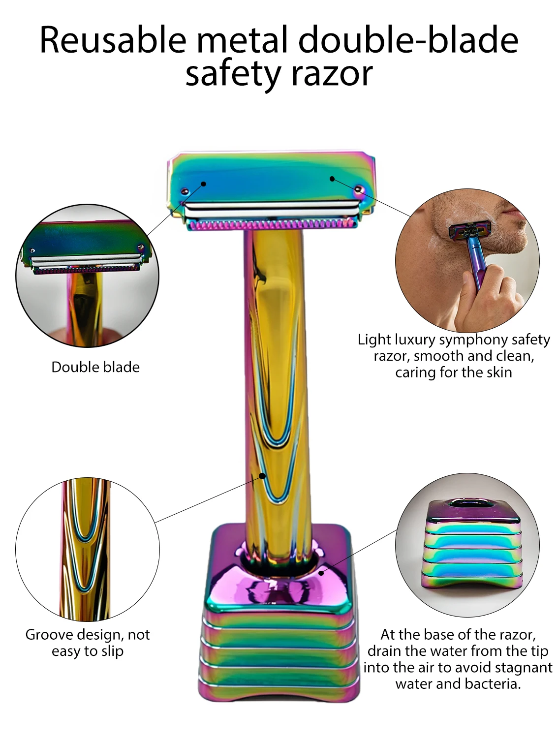 juego-de-afeitadoras-de-seguridad-metalicas-reutilizables-rainbow-incluye-un-soporte-para-afeitadora-y-cuchillas-de-repuesto-elegante-afeitadora-de-viaje-adecuada-para-hombres