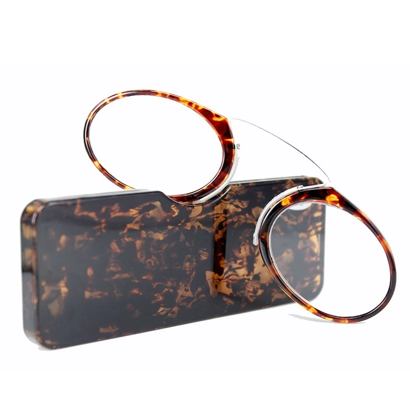 Beinlose Clip-Nase-tragbare Lesebrille für Männer und Frauen. Ultraleichte, ultradünne Presbyopie-Brille mit Originaletui – Detail 14