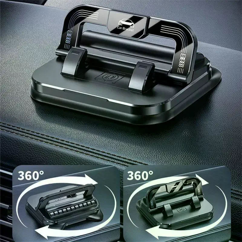 

1Pcs Easy Install Vehicle Mobile Phone Holder 360° Rotatable Universal Car Phone Holder With Number Plate Dashboard Mount
