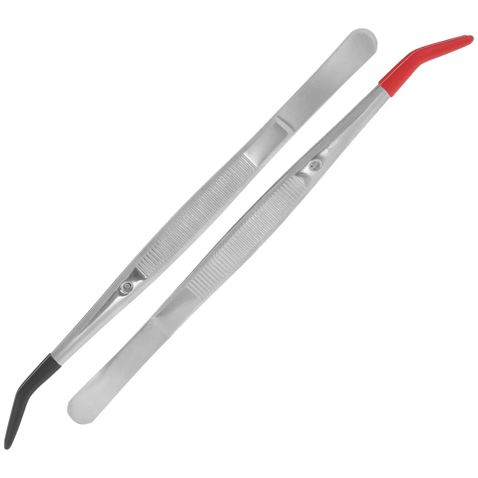 Pinzette per timbri da 2 pezzi Pinzette per lavorazione in acciaio inossidabile per lavori di precisione Strumenti per applicatori di ciglia Creazione di gioielli leggeri