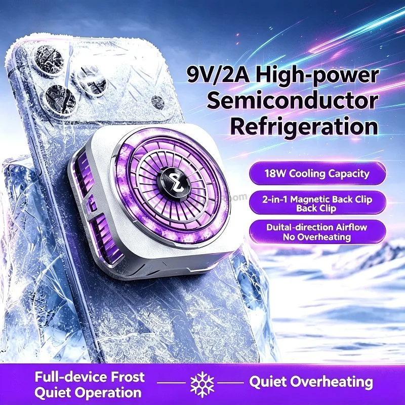 MEMO CX21 Refroidisseur de téléphone 9V/2A Ventilateur de refroidissement à semi-conducteurs, silencieux, magnétique et à clip arrière, universel pour le streaming en direct_voghion.com