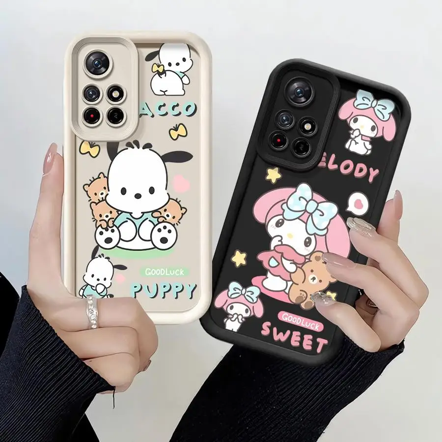 Sanrio Melody Pochacco Phone Case for Xiaomi Redmi Note 11S 10S 10 11Pro 12 13 12ProPlus 13Pro 4G 5G TPU Soft copa