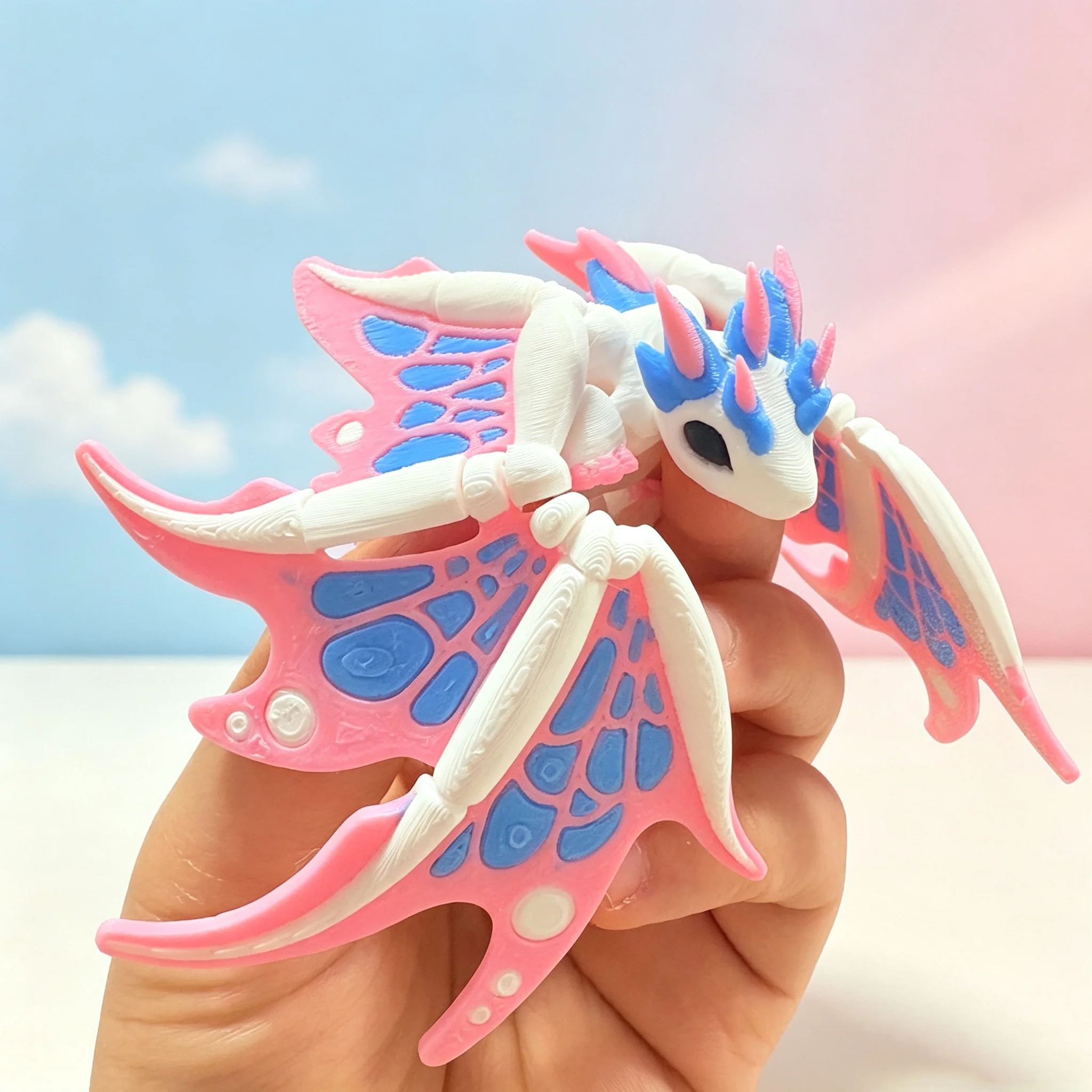 Monarch Dragon, 3D Printed Articulated Dragon Toy ,Poseable Imperial Figure, Fantasy Desk Decor,Gift for Her