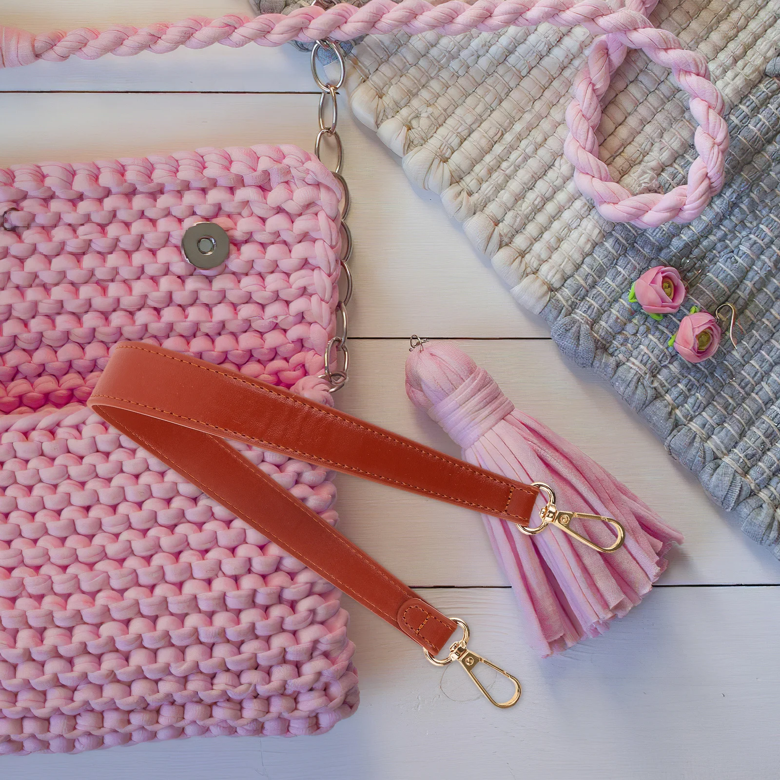 

Replacement PU Strap Shoulder Crossbody Bag Handle Strap for Handbag Tote DIY Accessories Durable Metal Buckle