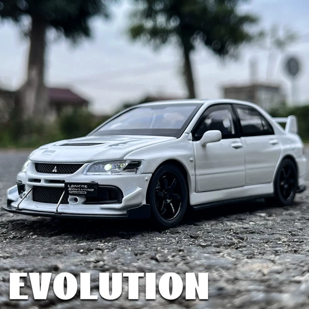 1:32 Mitsubishi Lancer Evolution IX Racing Car Model Toy Wheel Steering Shock Absorption Sports Cars Pull Back Toys for Friends