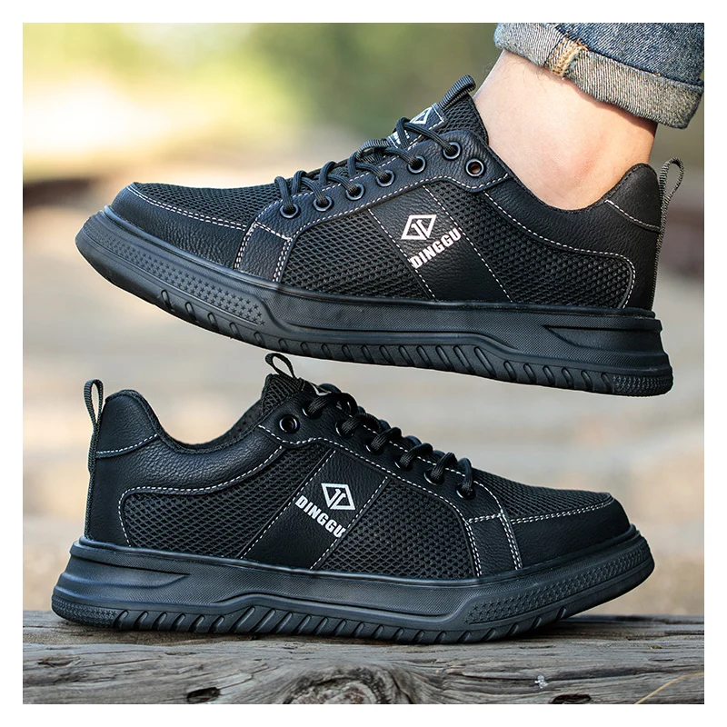 men fashion breathable steel toe caps working safety shoes summer tooling security boots worker safe sneakers protect footwear