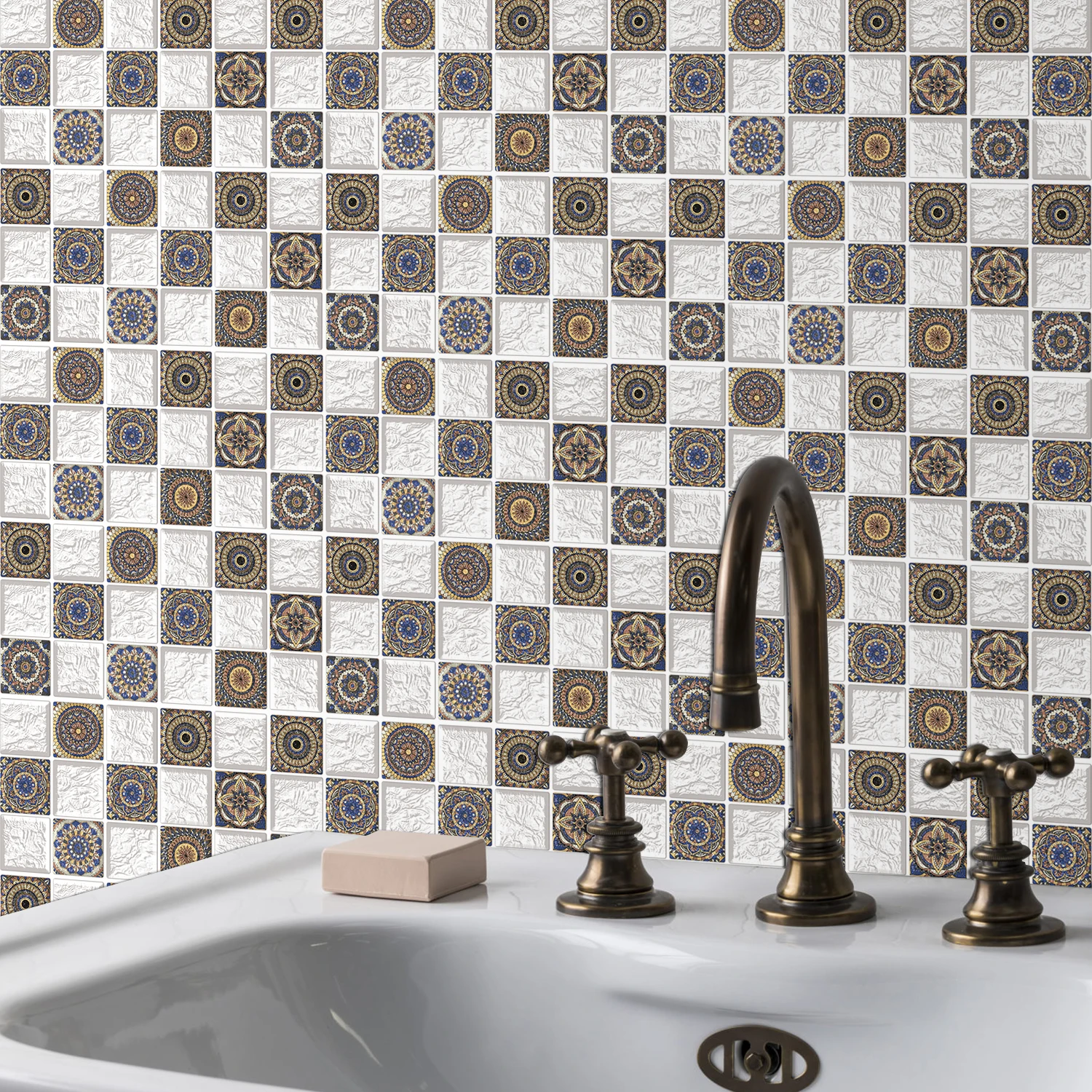 

6/12/24 pieces of wall tile stickers 30x15cm self-adhesive waterproof stickers used for kitchen and bathroom decoration