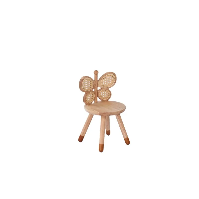 Disassembly and assembly solid wood animal shape stool solid wood plus imitation rattan wood chair