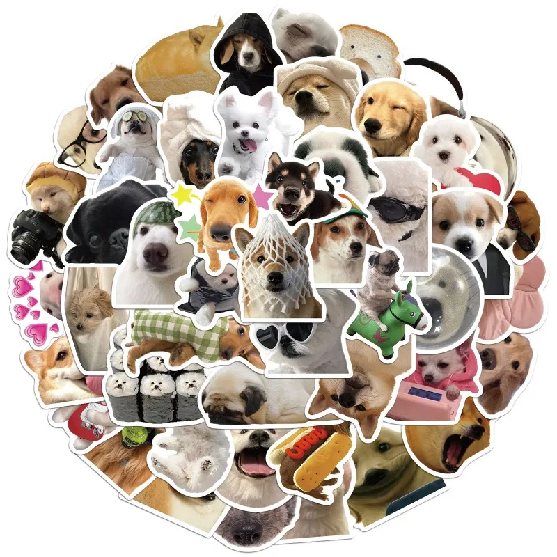 

50Pcs Funny Amusing Dog Meme Stickers - Mobile Phone Cases Laptops Luggage Guitar DIY Decoration Cute Scrapbook Journal Decals