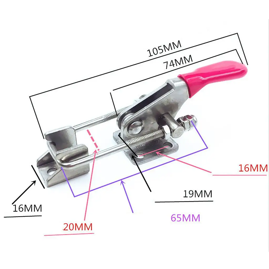 สแตนเลสสตีลแนวนอน Quick Release Latch Type Toggle Clamp 165กก