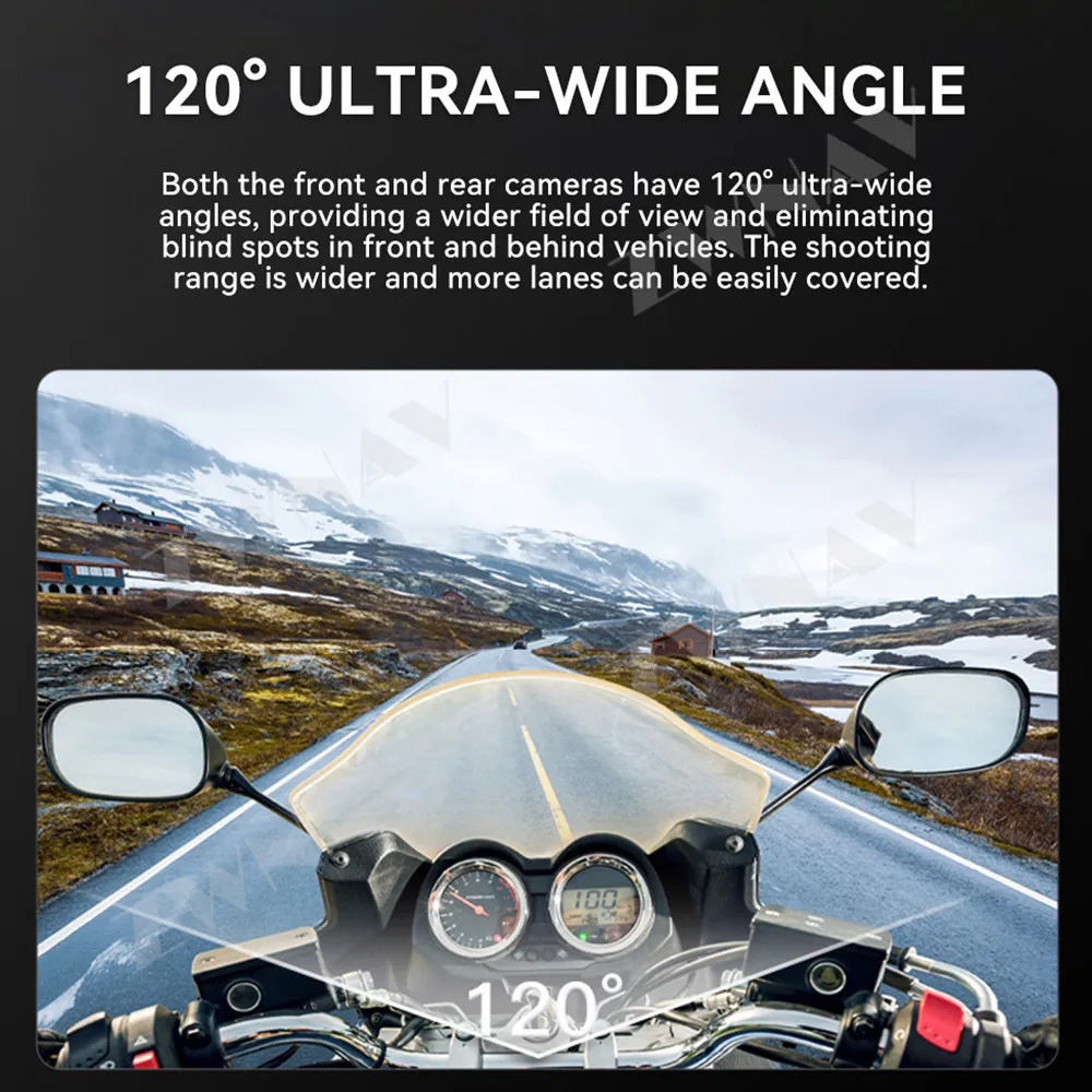 Action Camera 4K Ultra HD Night Vision Front Rear Touch Screen Loop Recording Outdoor For Motorcycle Dash Cam​ Online Navigatio