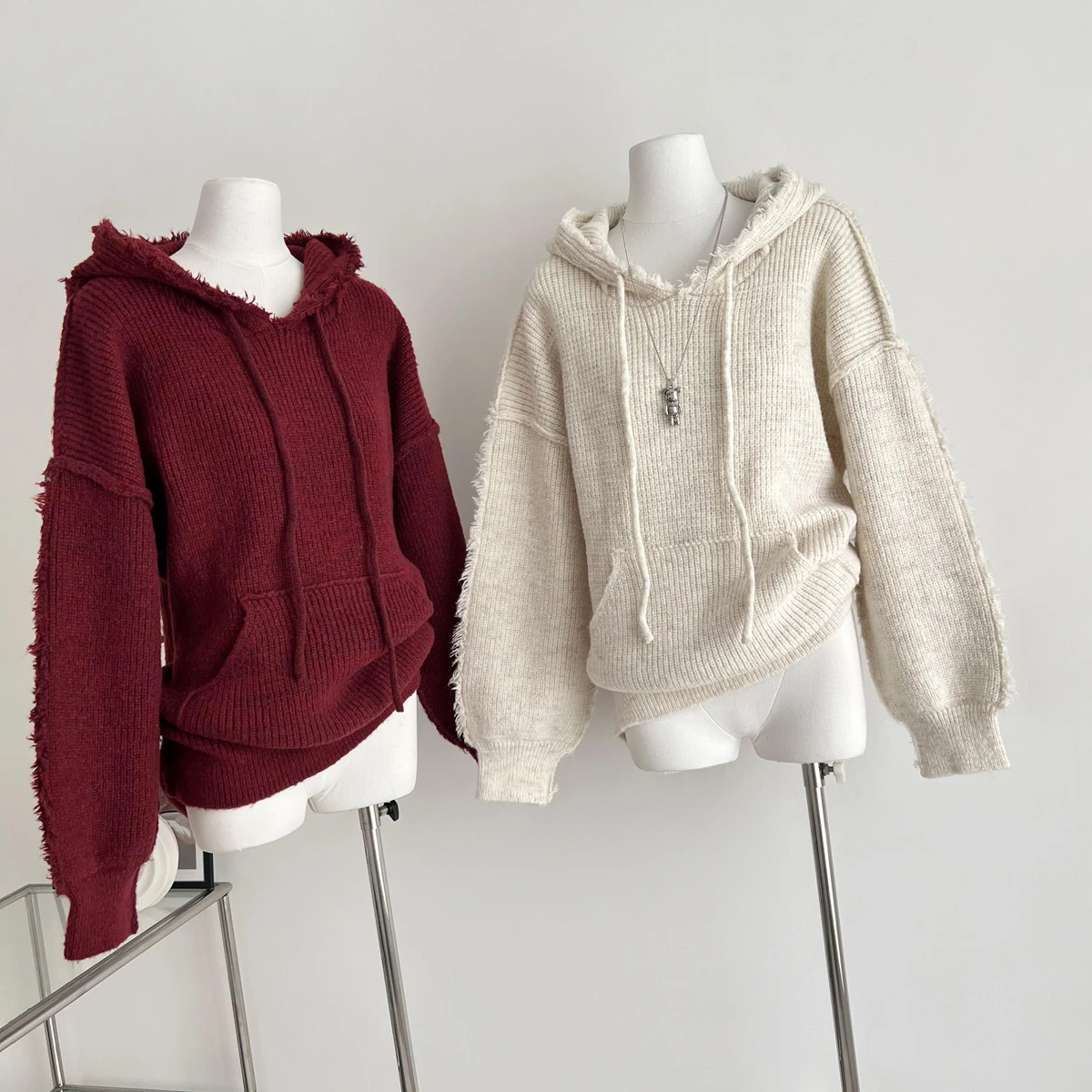 Tassel Hooded Soft Waxy Sweater Female Autumn And Winter Wear 2024 New Relaxed Long-Sleeved Sweater Fashion Chic Hoodies Female