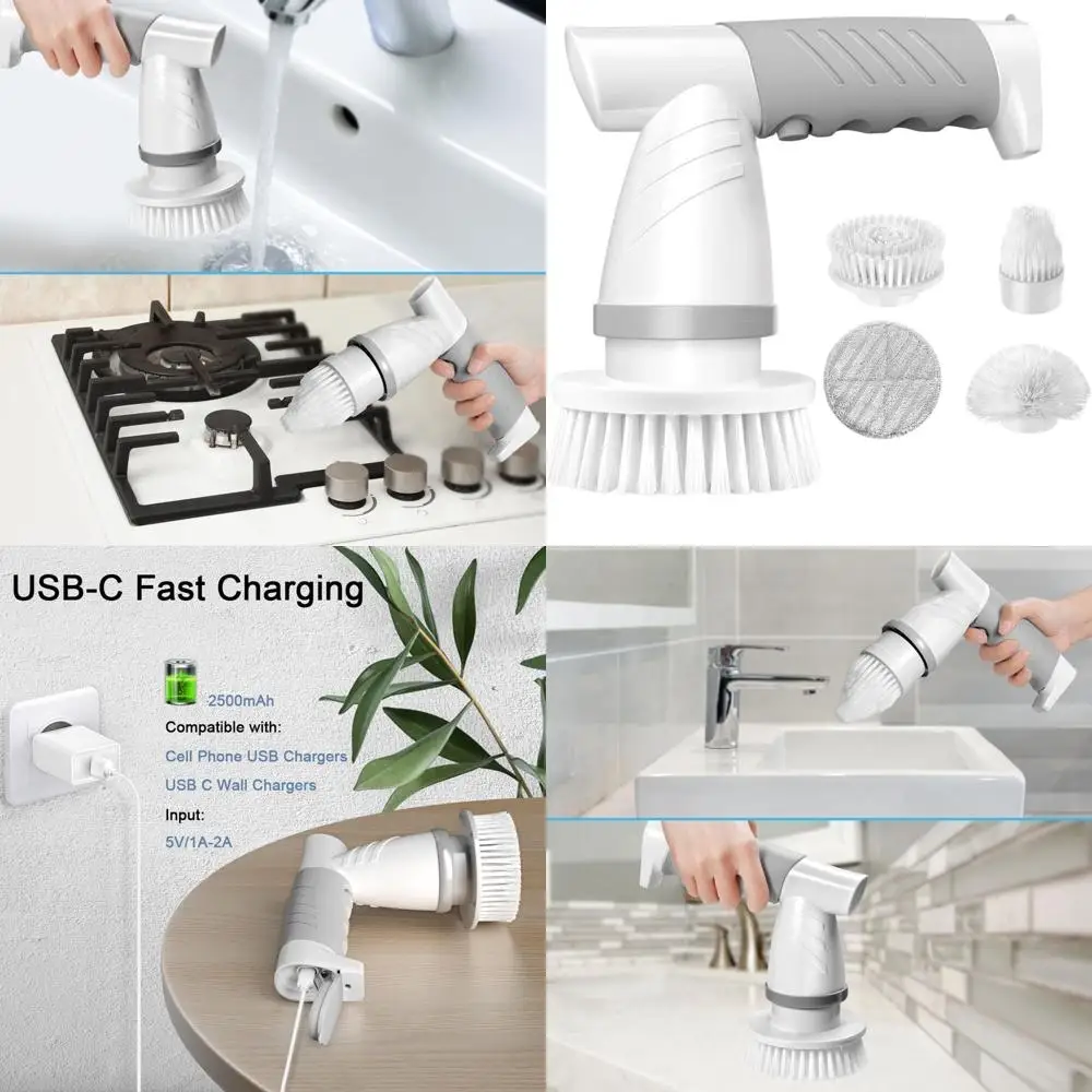 

Cordless Electric Shower Scrubber for Deep Cleaning Bathroom Surfaces: Tub, Tile, Floor, Sink & Windows