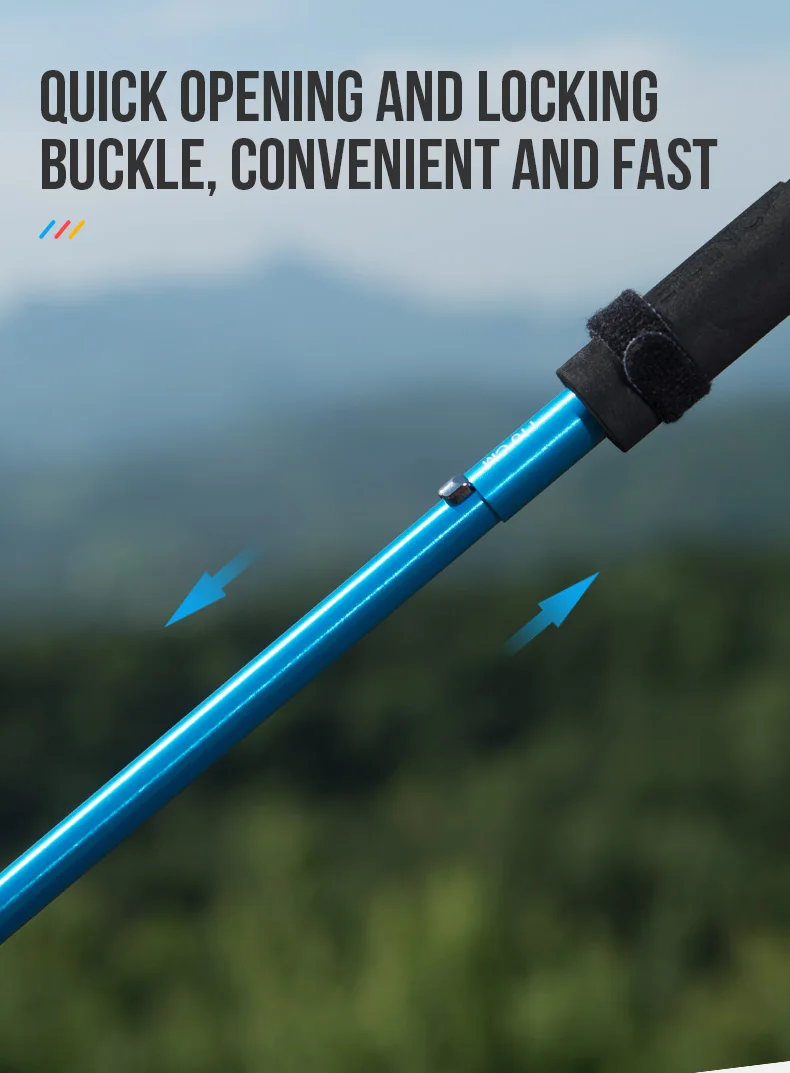 2pcs AONIJIE New Folding Outdoor Quick Lock Hiking Pole Walking Stick 105cm 115cm Trekking Pole For Height 155cm to 175cm