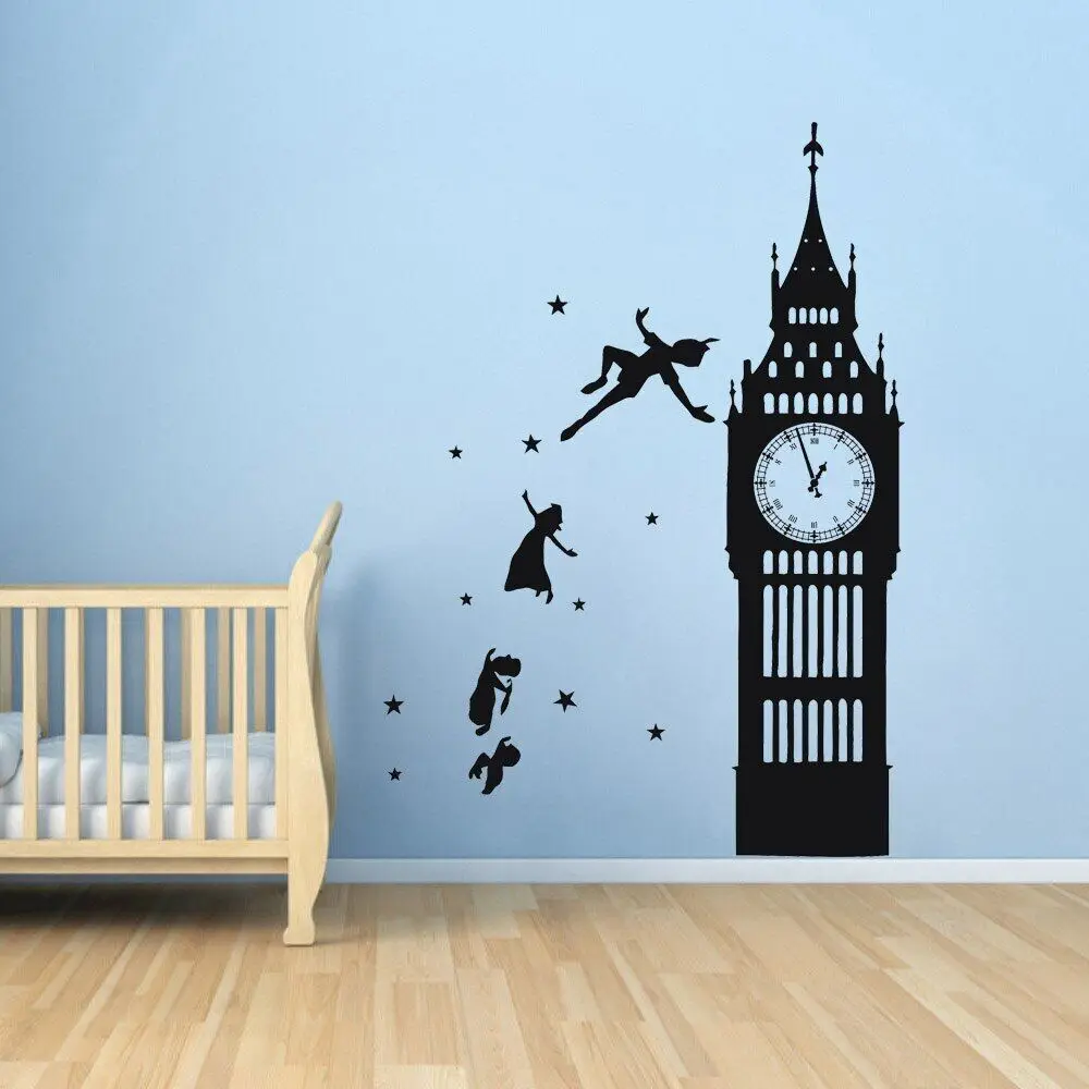 Kreskówka ścienna naklejka londyn Big Ben ściana dekoracyjna naklejka salonu samoprzylepna winylowa tapeta do pokoju dziecięcego Y382