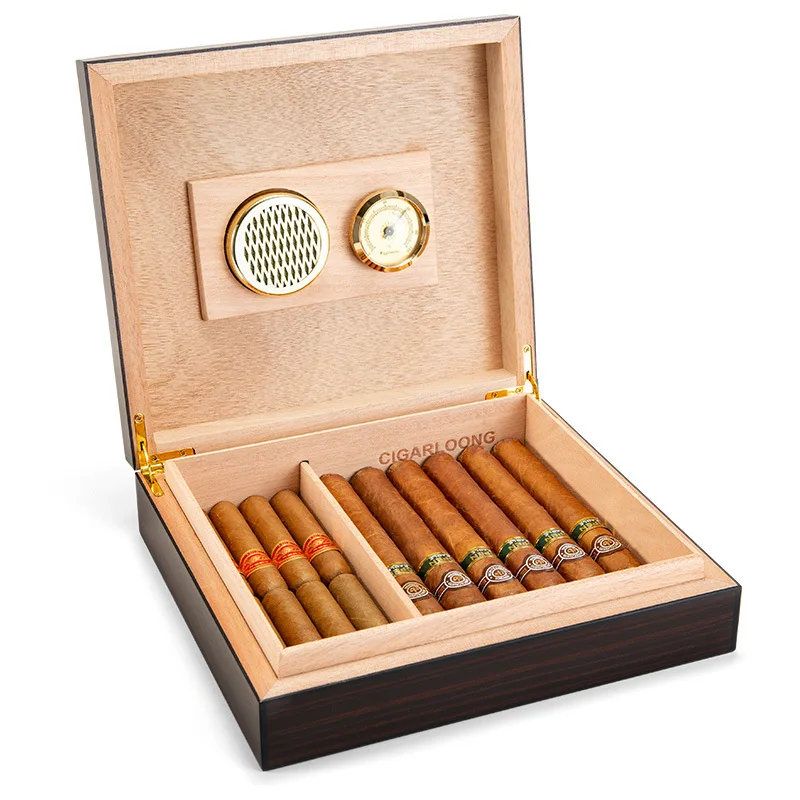 

Portable Large Capacity Cigar Box Can Hold 35 Cubans Imported Sealed Mellow Storage for Premium Handmade Cigars