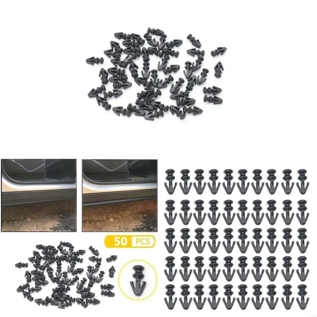 F1CF 50Pcs Auto Fastener Clips Replacement Lower Weatherstrip Door Seal for MK2