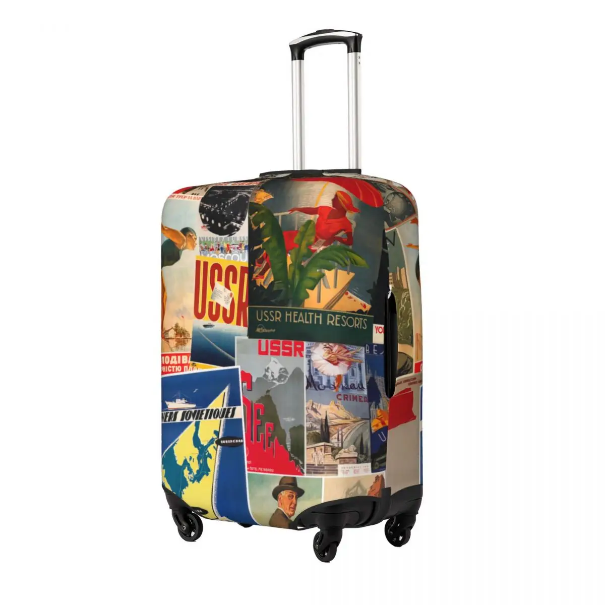 Vintage Russia Travel Print Luggage Protective Dust Covers Elastic Waterproof 18-32inch Suitcase Cover Travel Accessories