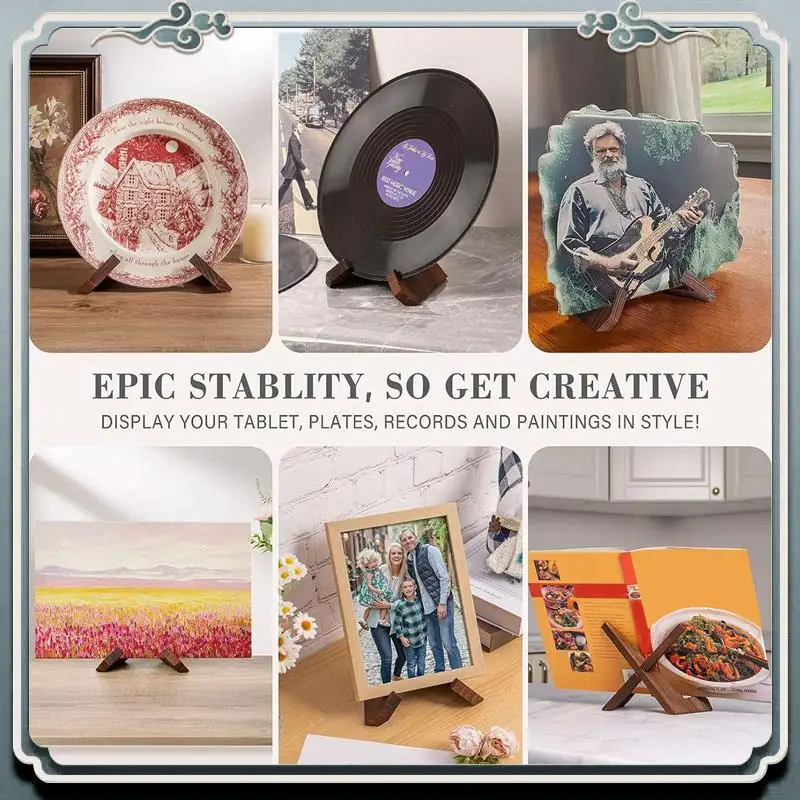 

Durable 3 Pieces Plate Stand For Display 6.5 Inch Plate Holder Display Stand Table Top Easels