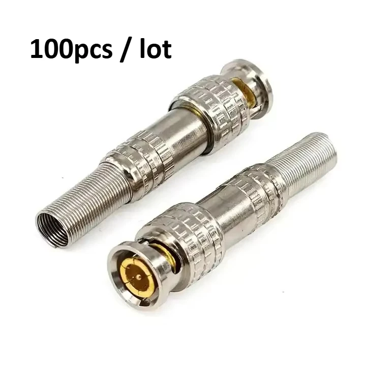 

100pcs/lot BNC Connector 75-5 Male Connector RF Coaxial RG59 RG6 75-5 Solderless Screw Bnc Connector for Cctv Cable