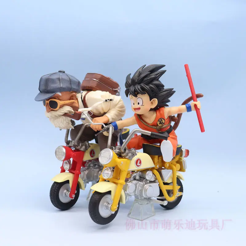 

New Dragon Ball Master Roshi & Son Goku Motorcycle Figure PVC Anime Statue Desktop Decor Collectible Toy Fan Gift