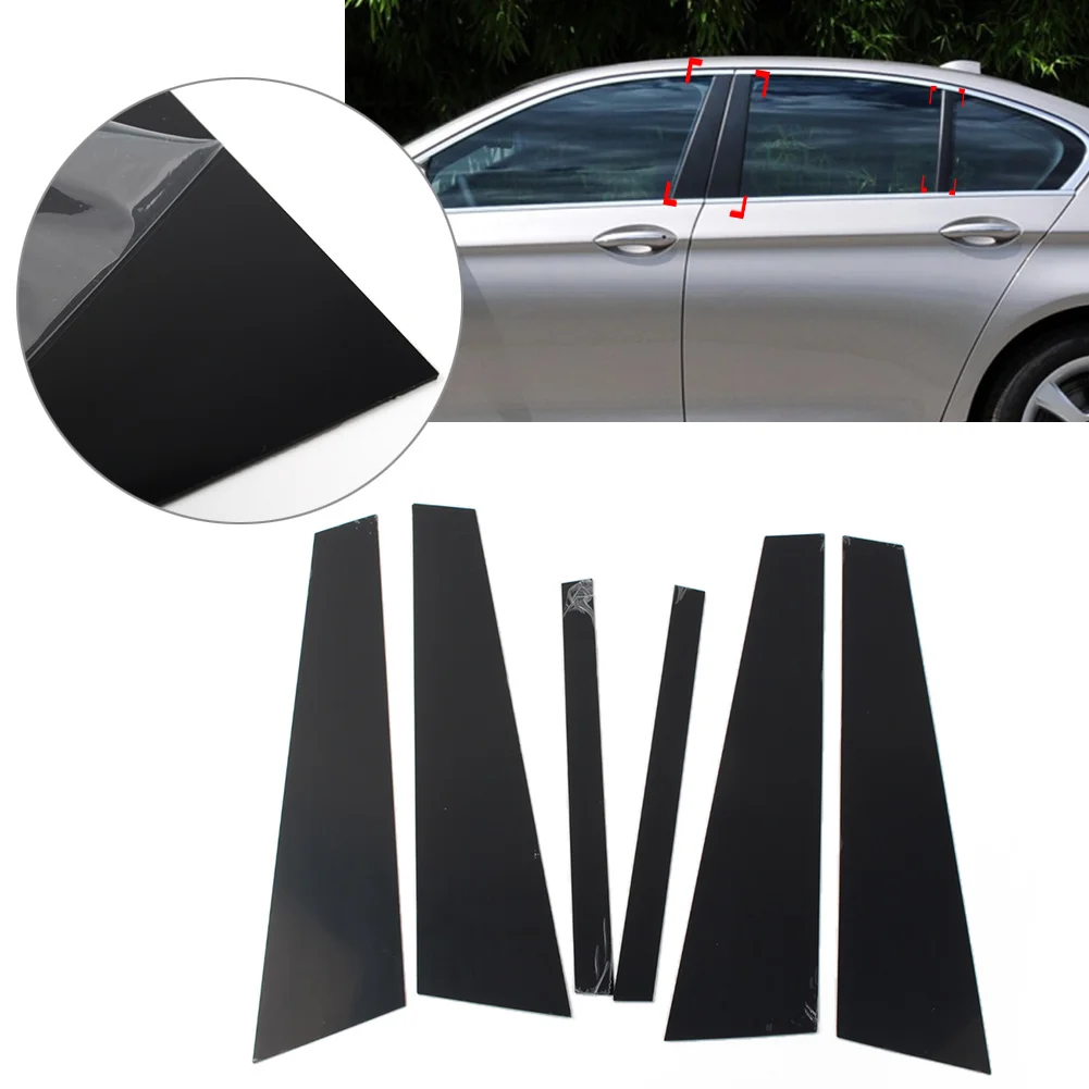 6Pcs F10 2011-2017 Car Door Window Column B C Pillar Post Decor Trim For BMW 5 Series F10 2011 2012 2013 2014 2015 2016 2017