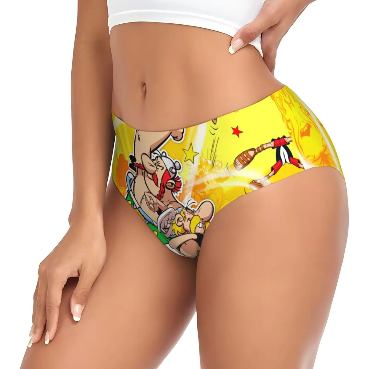 Bragas personalizadas de Adventure Comic Asterix para mujer, ropa interior femenina, calzoncillos transpirables de Manga Getafix Obelix