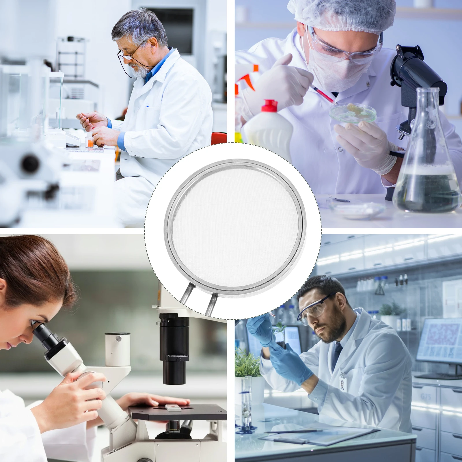 

150 Mesh Cell Strainer Stainless Steel Durable Laboratory Filter Tool for Cell Counting Flow Cytometry Sample Preparation