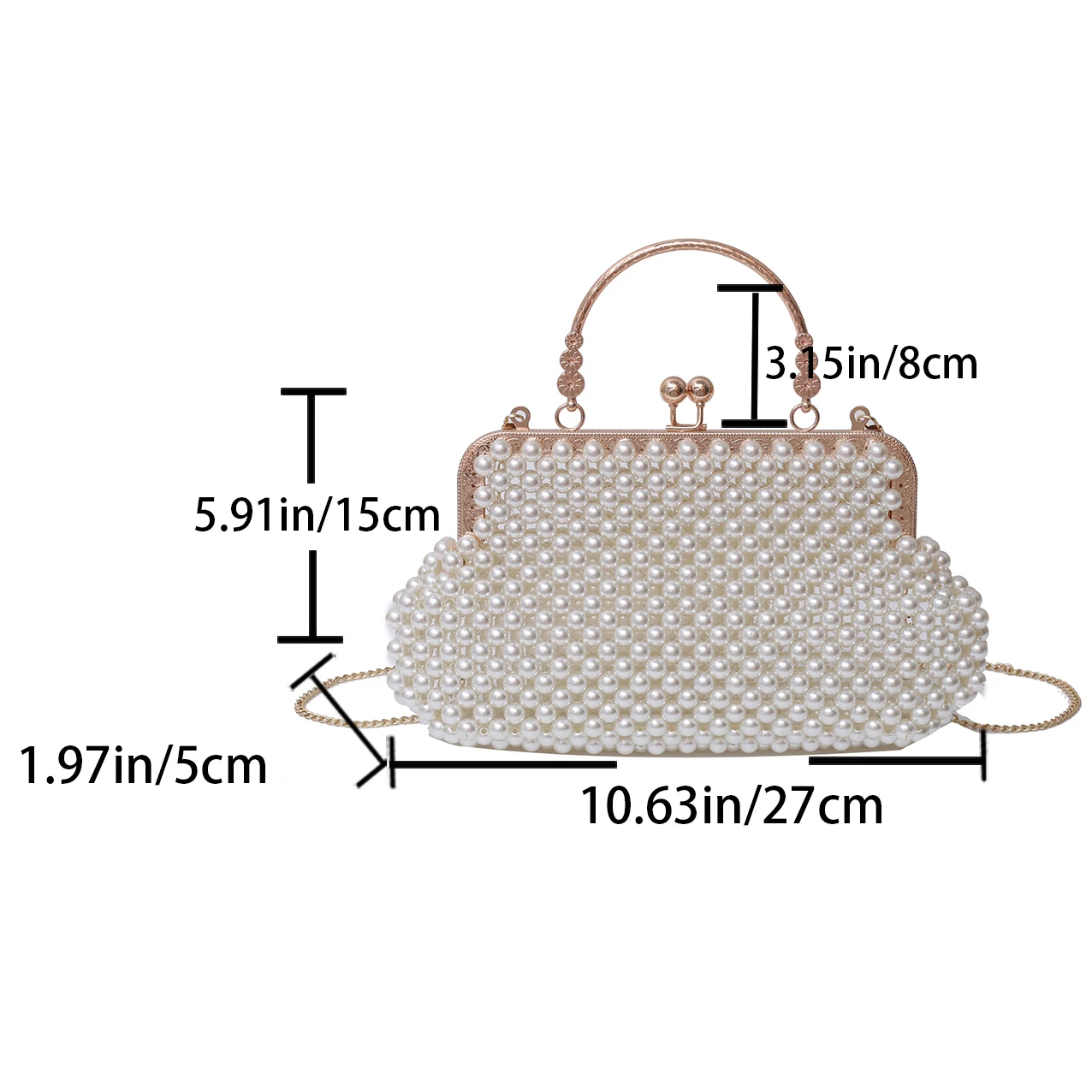 Round Ring Handle Pearl Evening Clutch Bag Luxury Bead Dinner Party Wedding Purse  Handbag Designer Shoulder Bag Hobo Hand Bag