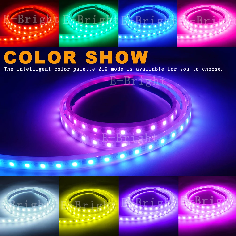 Car Hood Light Strip RGB 60in 70in White Blue Red Green Yellow for Car Engine Cover Dynamic Scan Start up Hoodbeam kit 12V 1Pcs