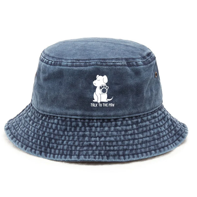 Customize Cotton Washed Bucket Hat Vintage Fishing Hat for Dog Owners Sun Protection Outdoor Pet Adoption Cap Fashion Streetwear