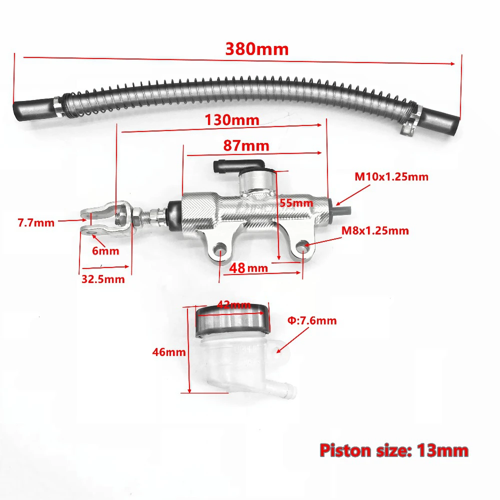 4 ألوان عالمية للدراجات النارية الخلفية باستخدام الحاسب الآلي سبائك الألومنيوم مضخة الفرامل الهيدروليكية أسطوانة رئيسية أداء مضخة نقل فعالة #6
