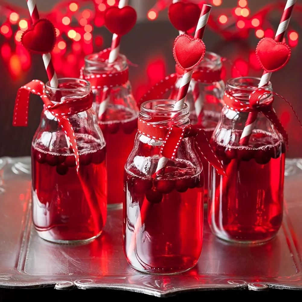 Red Polka Dot Paper Straws 25pcs Disposable Striped Design Ideal for Festive Parties Christmas Birthdays Table Decor Gift