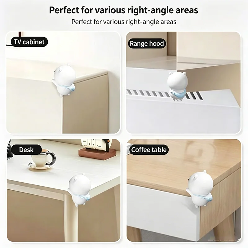 Cute Self Deprecating Bear Cartoon Soft Silicone Anti Collision Strip Corner Protector For Cabinet Table Desk Edge Anti Bump