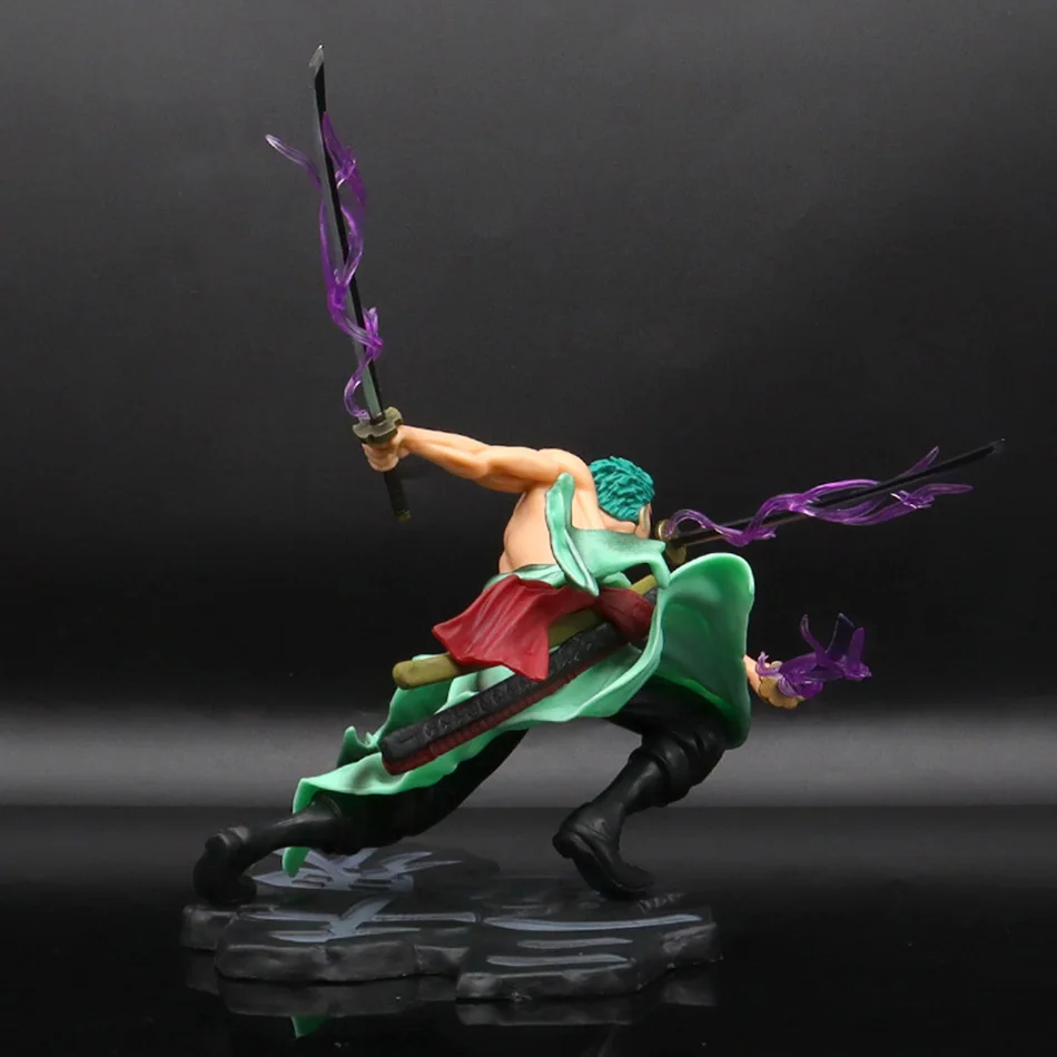 One Piece Roronoa Zoro Anime Action Figure - Modello di statua Manga Sa-Maximum a tre pale per collezionisti e bambini