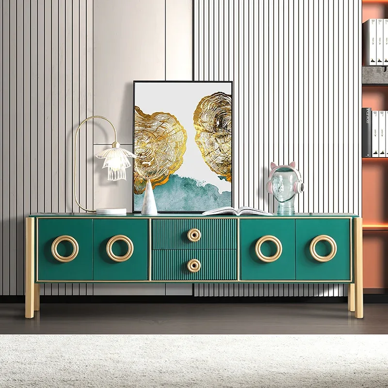 

American light luxury solid wood TV cabinet modern simple Nordic small apartment living room locker