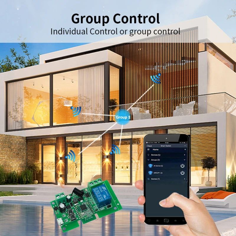 ZigBee 3.0 WiFi 1 / 2 / 4 Channel Relay Smart Automation wifi Module, 7V-32V 12V 24V 220V Motor Switch Tuya Smart / Ewelink