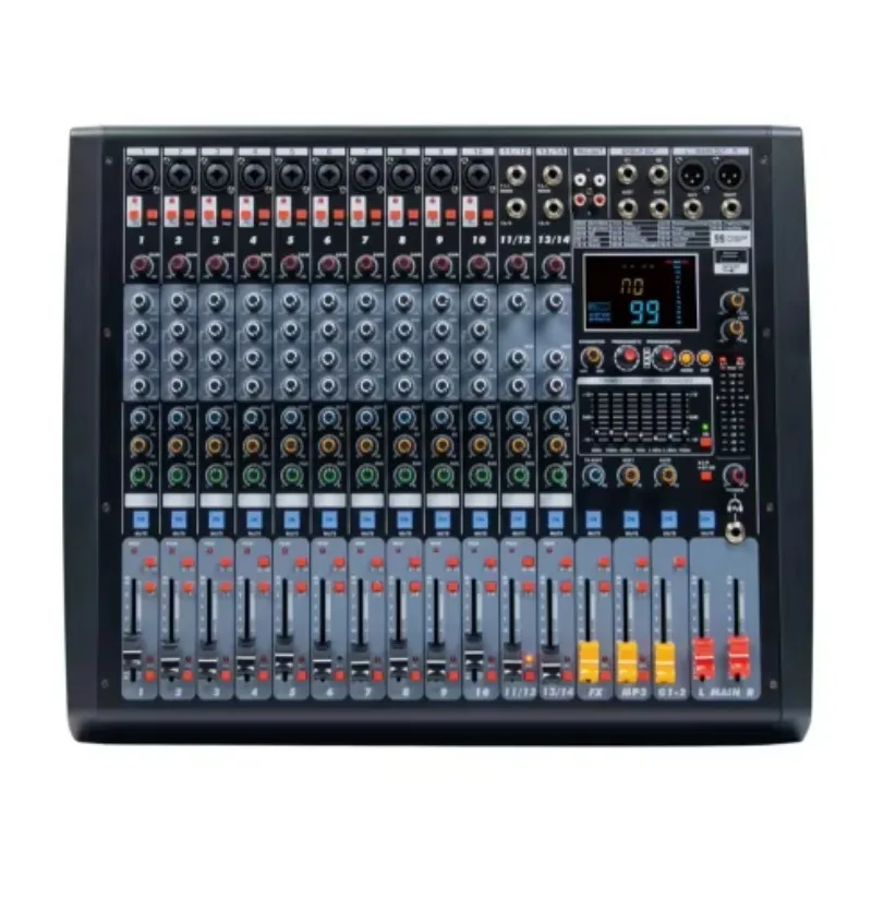 Professional Power Mixer Console 10/14/18 Channel Integrated 500W * 2 Power Amplifier 99dsp Power Mixer Console