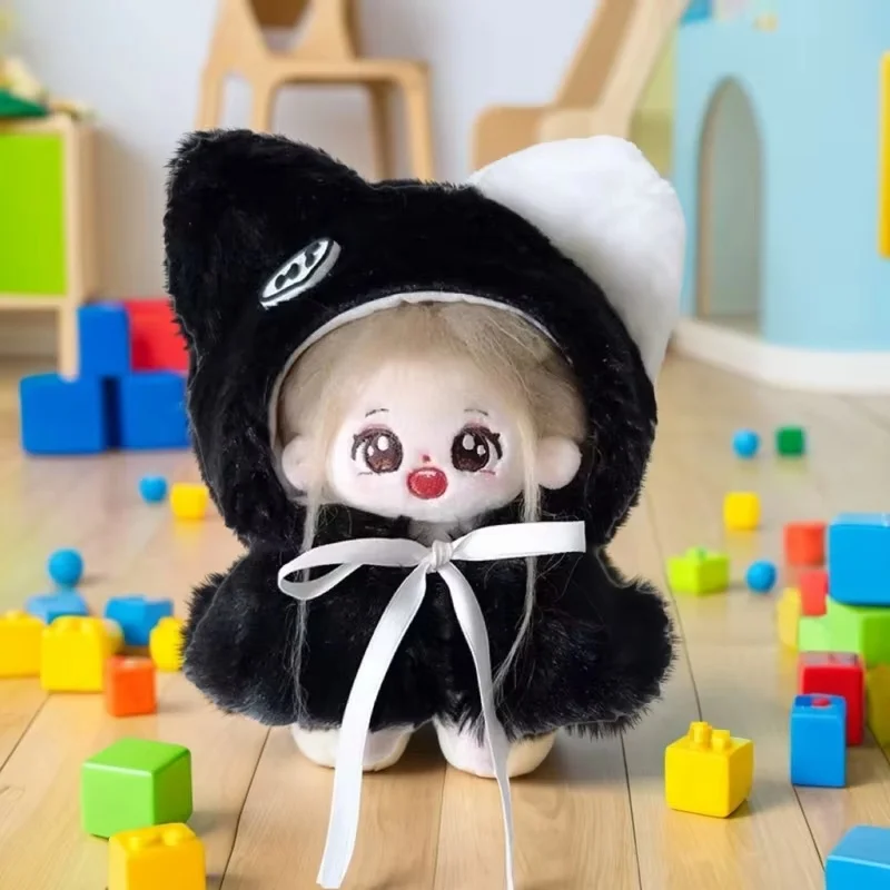 

Original Faux Rabbit Fur Cape Cloak Coat for 10cm 20cm Cotton Doll Clothes Daily Outfit Replacement Accessories