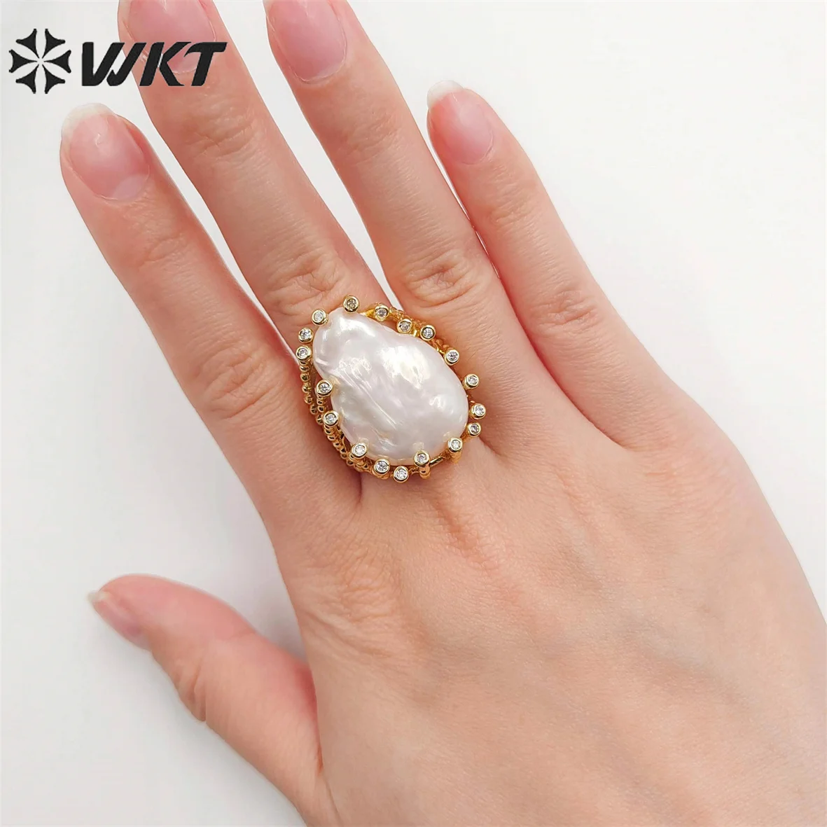 WT-MPR048 Wkt 2023 Prachtige Natuurlijke Parel Ring Vrouwen Cadeau Hot Stijl Mooie Verjaardag Viering Mode Accessoires