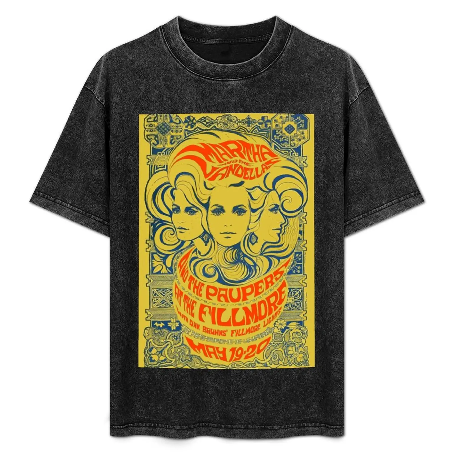 Camiseta restaurada de Martha and the Vandellas - Live at the Fillmore 1969, camiseta informal ligera de manga corta