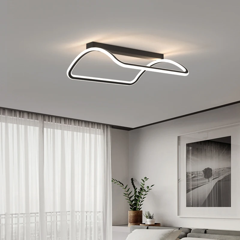 

Modern LED Ceiling Light - Dimmable Aluminum Fixture for Bedroom, Kitchen & Dining Room, Black/White Home Lighting