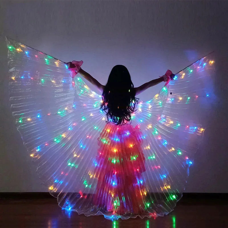 Children Light Up Dance Wing Angel Cloak Fairy Costume Crown Birthday Bar Glow Party Christmas Halloween