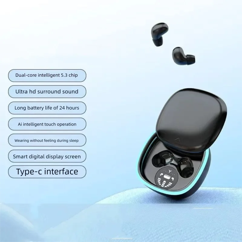 Mini Auricolari Bluetooth 5.4 Sonno Active con cancellazione del rumore Auricolare Musica Auricolare Hi-Fi Cuffie per dormire wireless a lunga durata